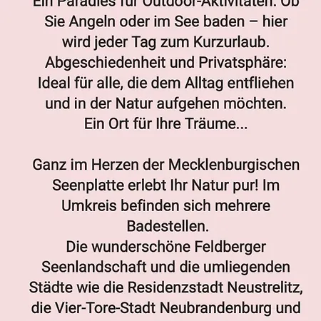 - Wohnmobilstellplatz In Der Seenplatte * Carpin
